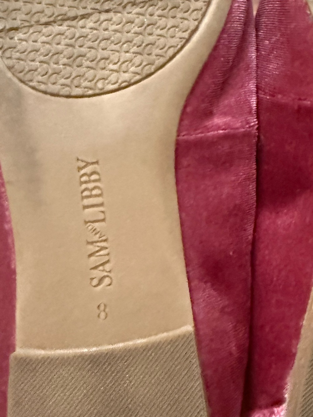 Sam & Libby Velvet Fredi Mary Jane Ballet Flats sz 8 - Picture 7 of 7